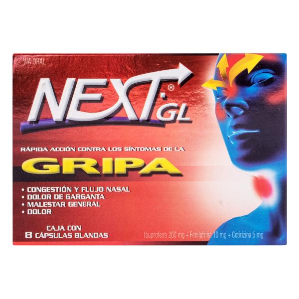 NEXT GL GRIPA 8 CAPSULAS BLANDAS(SF)