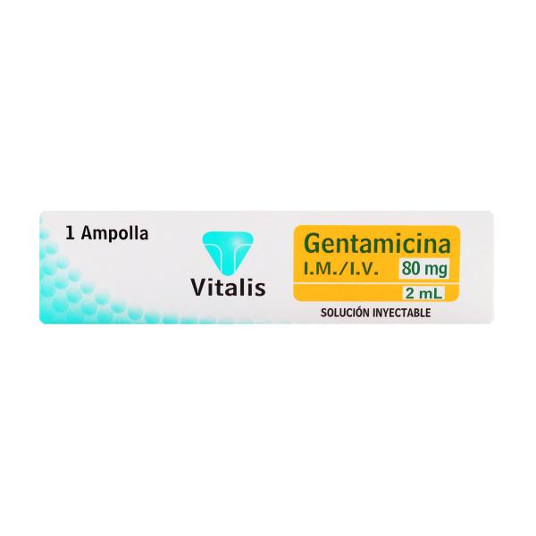 GENTAMICINA 80 MG/2ML 1 AMPOLLA VT
