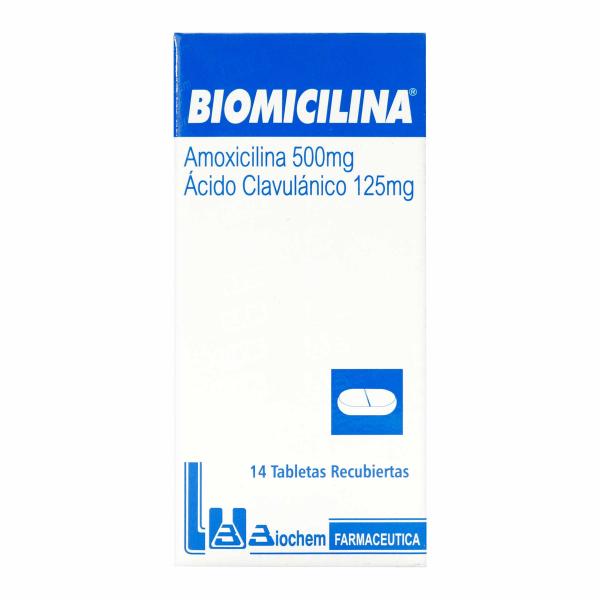 BIOMICILINA 500MG/125MG 14 TBS RECUB.