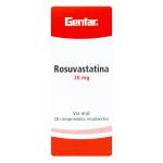 ROSUVASTATINA 20MG 28 TABLETAS GF