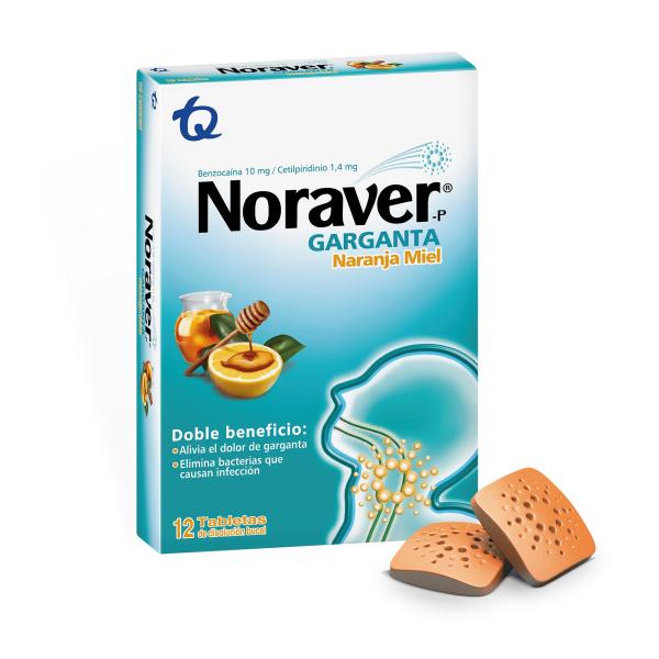 NORAVER PASTILLAS NARANJA MIEL 12 TBS