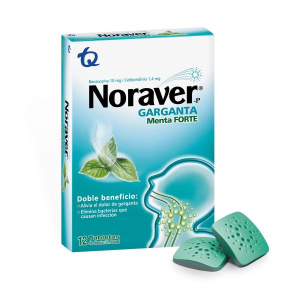 NORAVER PASTILLAS MENTA FORTE 12 TBS