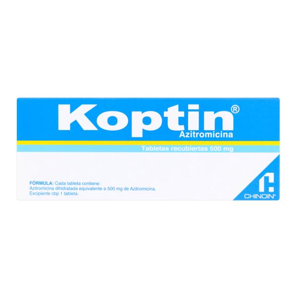 KOPTIN 500 MG 3 TABLETAS (AZITROMICINA)