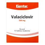 VALACICLOVIR 500MG 10 TBS REC GF
