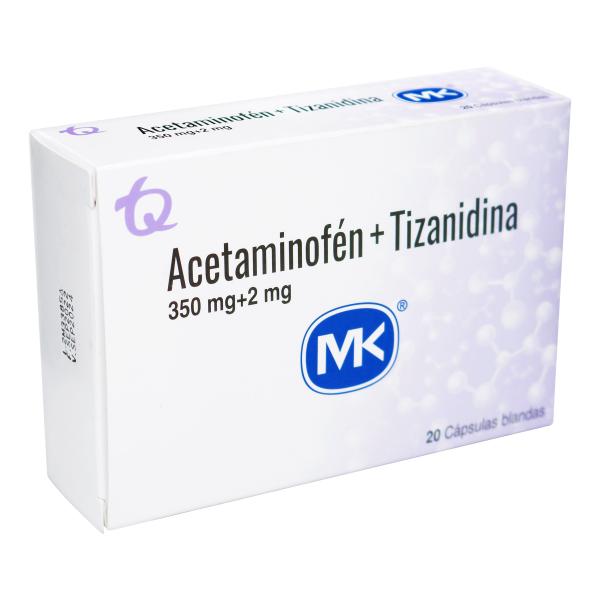 ACETAMINOFEN/TIZANIDINA 350MG/2MG 20CAPS