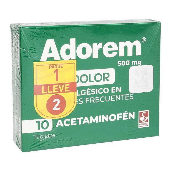 ADOREM 500 MG 10 TABS PAG.1 LLE.2