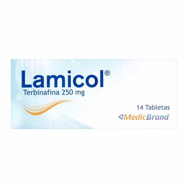 LAMICOL 250 MG 14 TABLETAS COA
