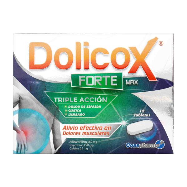 DOLICOX FORTE MAX CAJA 12 TABLETAS COA