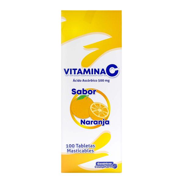 VITAMINA C 500MG MAST.NARANJA 100TBS COA
