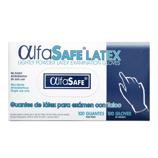 GUANTE EXAMEN ALFA LATEX 100 UND L