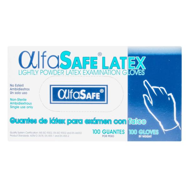 GUANTE EXAMEN ALFA LATEX 100 UND S