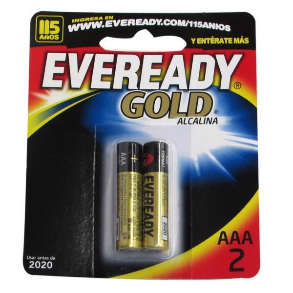 PILA EVEREADY GOLD ALKALINA AAA 2 UND
