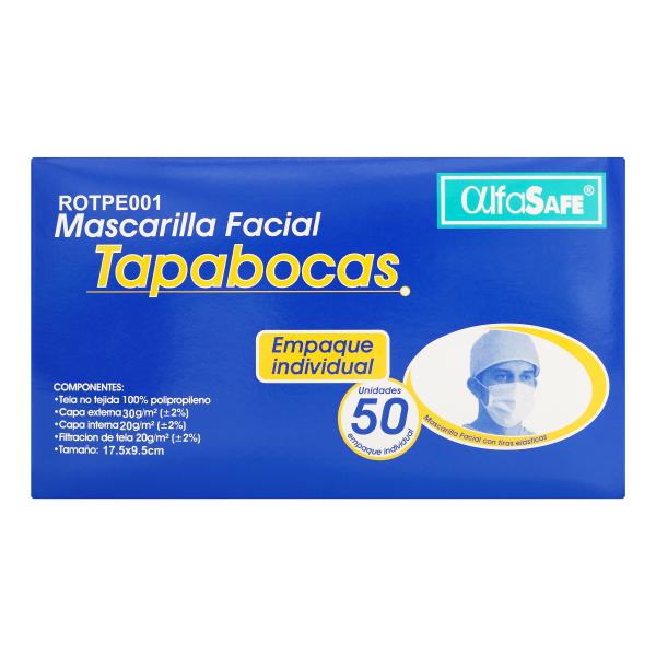 TAPABOCA DESECHAB.ALFA AZUL E.I 50UDS