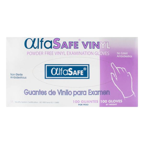 GUANTE EXAMEN VINILO ALFA T.S 100 UND