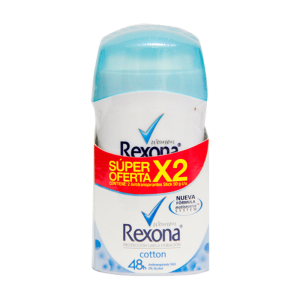 2 DTE.REXONA BARRA COTTON 50 GR SUP.OFE