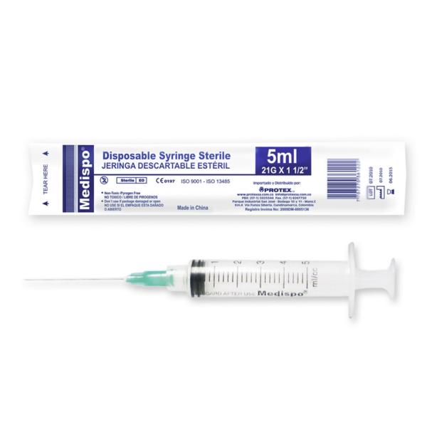JERINGA MEDISPO 3P 5 ML 21X1.1/2 100 UND