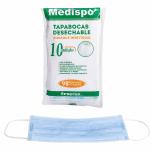 TAPABOCA DESECHABLE MEDISPO SUR.10UDS