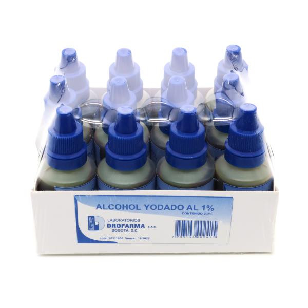 ALCOHOL YODADO 20 ML 12 UND DROFARMA