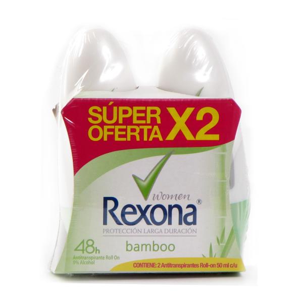 2 DTE.REXONA ROL. BAMBOO 50 ML S.O. M