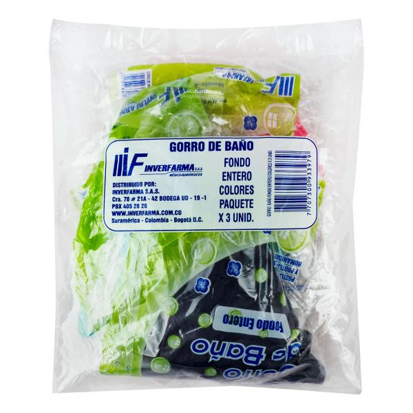 GORRO BANO COL.SURTIDOS.3 UND INVERFARMA