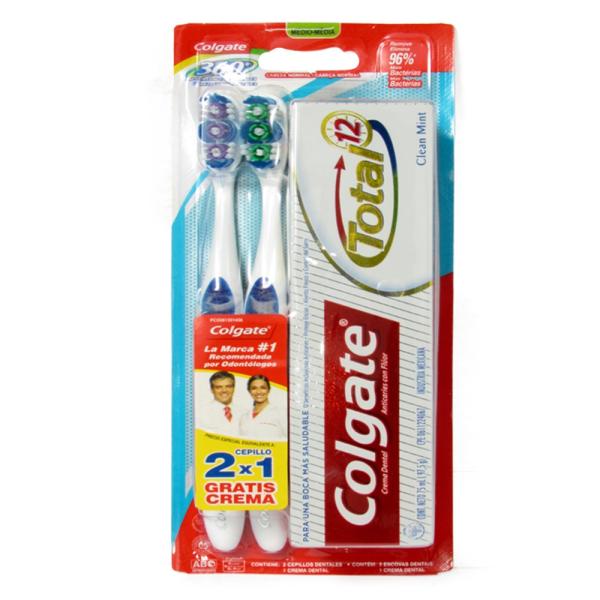 2 CEP.COLGATE 360 TWINPACK+TOT.75 ML MED