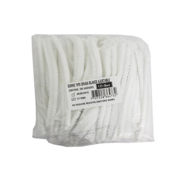 GORRO TIPO ORUGA BLANCO ALFA 100 UND