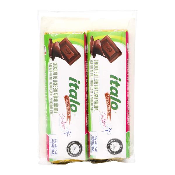CHOCOLATINA ITALO SIN AZUCAR 92 GR 2 UND
