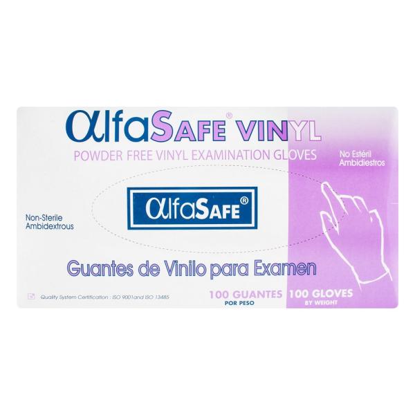 GUANTE EXAMEN VINILO ALFA T.L 100 UDS
