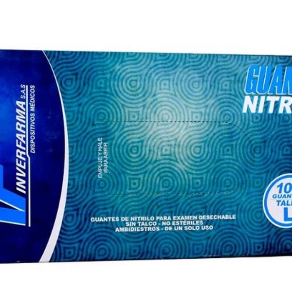 GUANTE NITRILO AZUL T.L CJ 100 UDS INVER