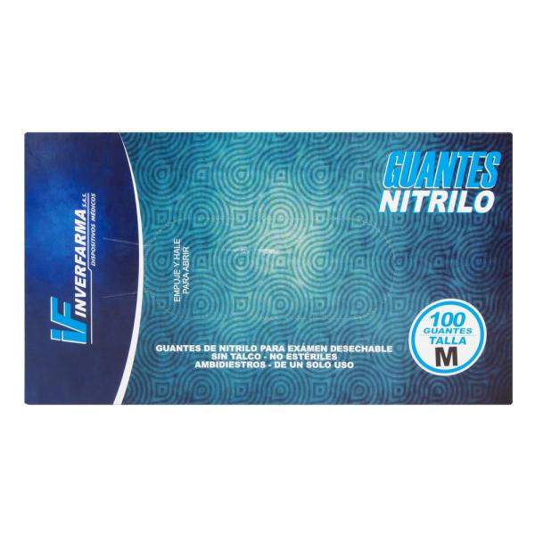 GUANTE NITRILO AZUL T.M CJ 100 UDS INVER