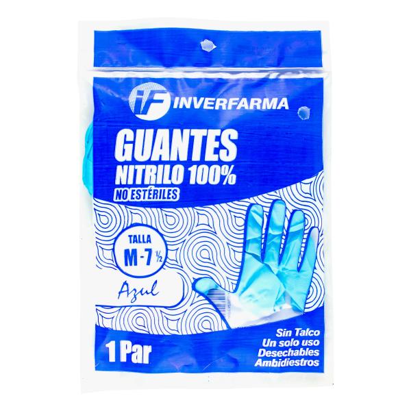 GUANTE NITRILO AZUL T.M 2 UDS INVERFARMA