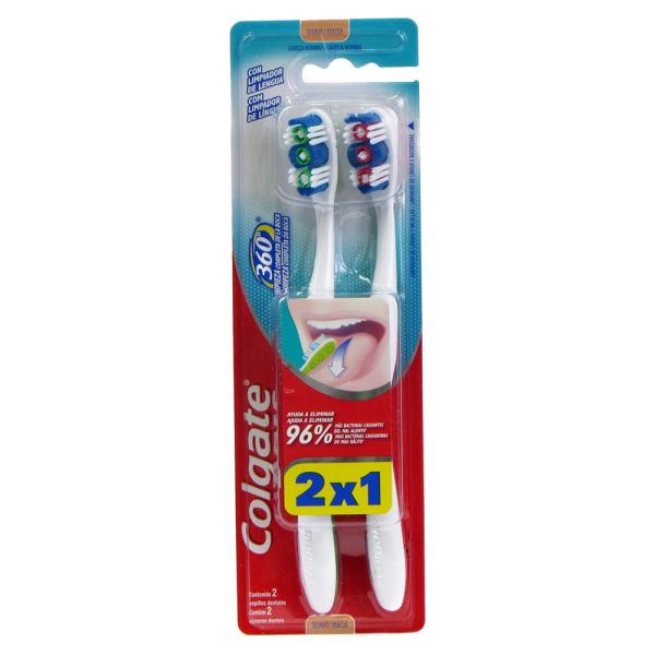 CEP.COLGATE 360 CABEZA NORMAL SUAVE 2X1