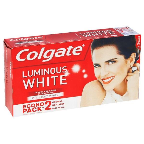 2 CRE.DEN.COLGATE LUMIN.WHITE 75 ECO.PAC