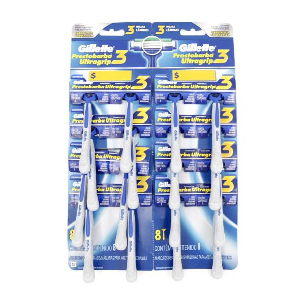 MAQ.PRESTOBARBA U.GRIP 3 HOJAS 16 UND