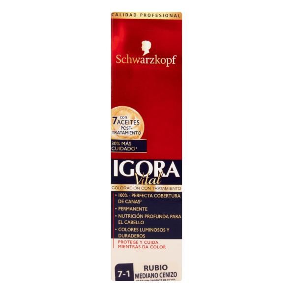 IGORA VITAL TUBO 7-1 RUBIO MEDIAN CENIZO