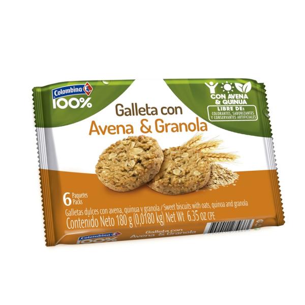 GALLETAS CON AVENA Y GRANOLA 6 UND
