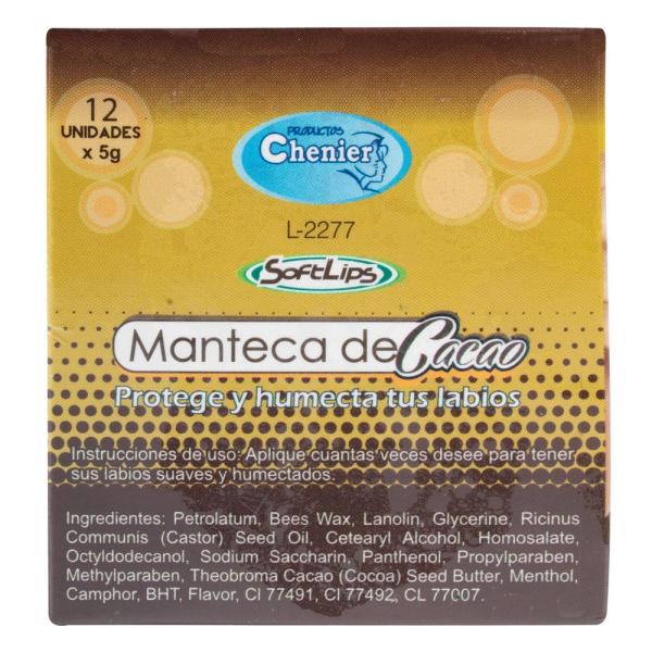 MANTECA DE CACAO 5 GR 12 UND DISANFER