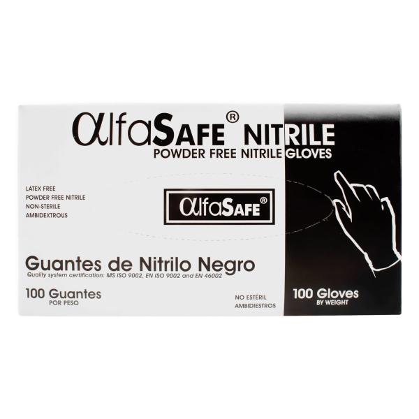 GUANTE NITRILO ALFA NEGRO T M 100 UND