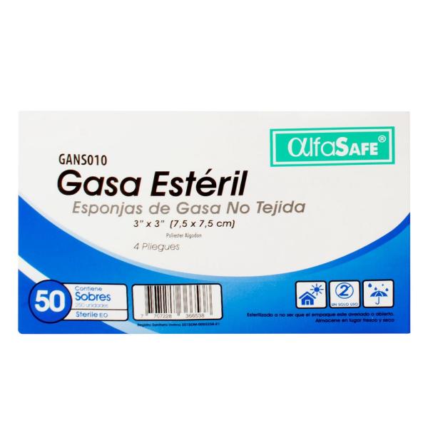 GASA ALFA EST.NO TEJIDA 3X3 7.5 CM 50UND