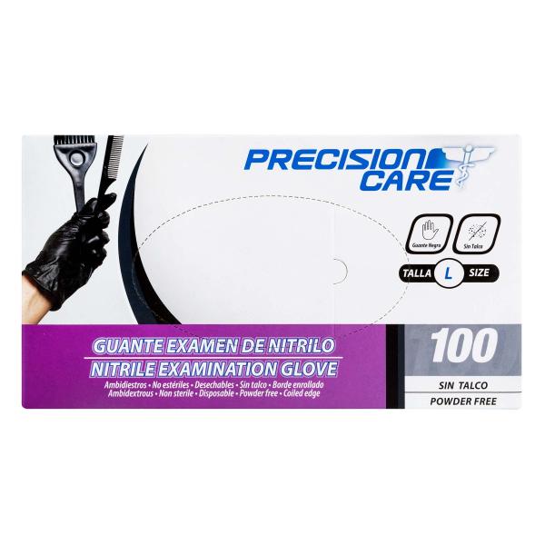 GUANTE NITRI.PRECISION NEGRO L 100UDS