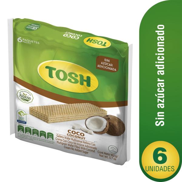 GALLETA TOSH WAFER MULTICEREAL COCO 6UND