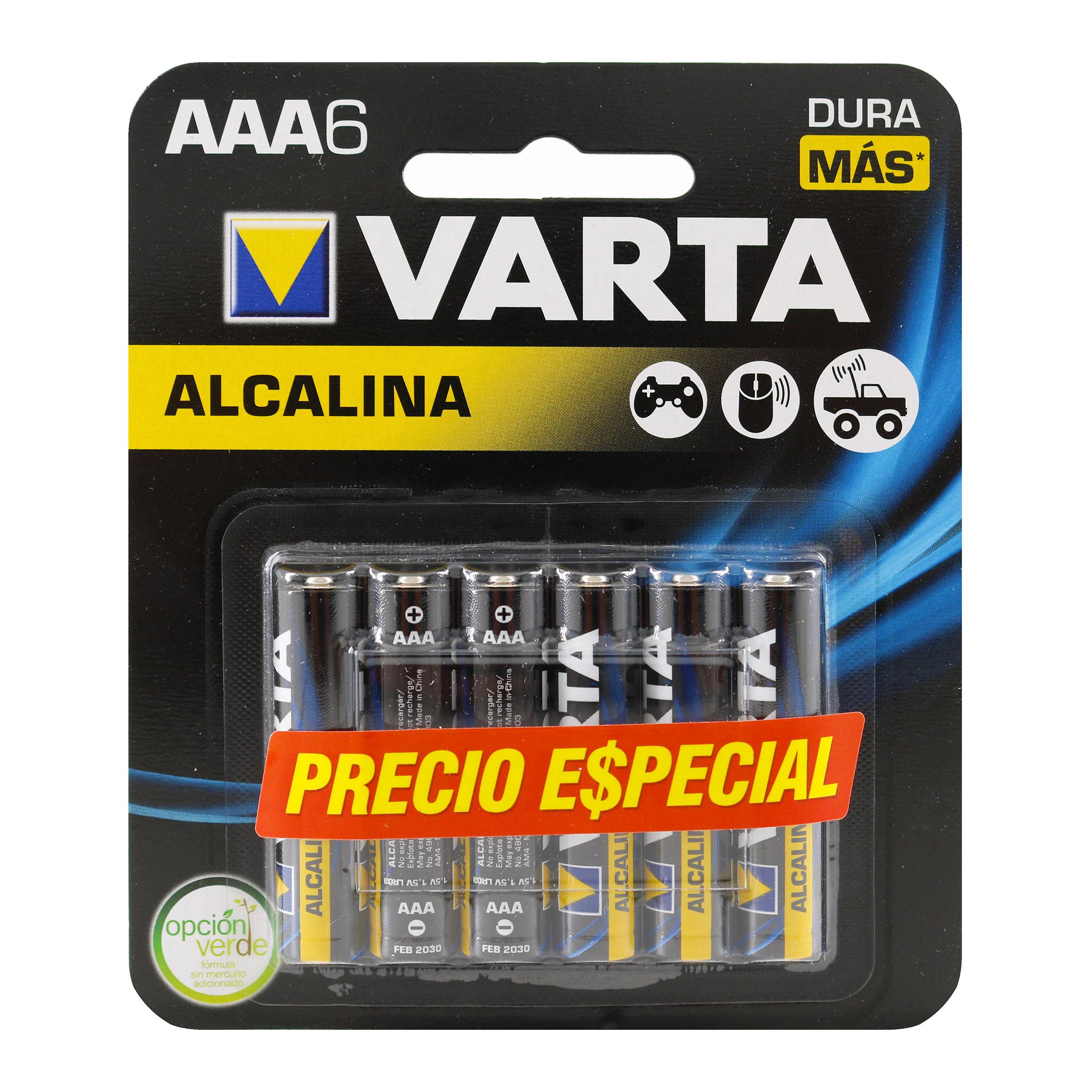 PILA VARTA ALKALINA AAA 6 UND P.ESP