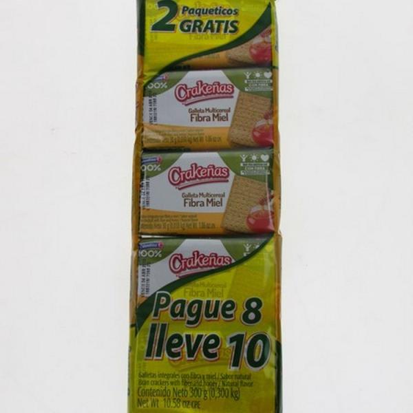 GALLETAS CRAKENAS FIBRA MIEL PG.8 LL.10