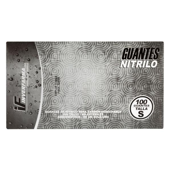 GUANTE NITRILO NEGRO T.S 100 UND INVERFA