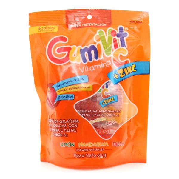 GOMAS GUMIVIT C+ZINC BOLSA 6 SBS MINIPAC