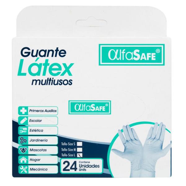 GUANTE EXAMEN ALFA LATEX 24 UDS L