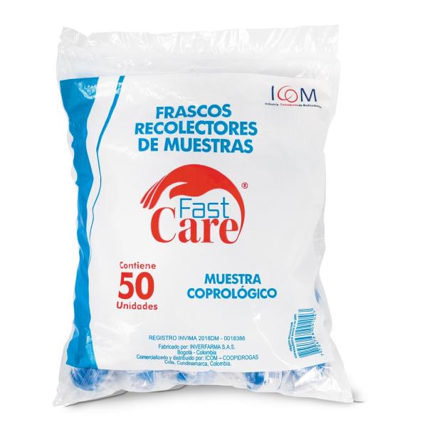FRASCO RECOL.MUESTRA COPROLOG 50UND ICOM