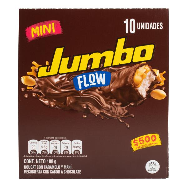 CHOC.JUMBO FLOW LECHE 18 GR 10 UNIDADES