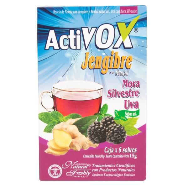 ACTIVOX JENGIBRE-UVA MORA SILVE 6 SOBRES