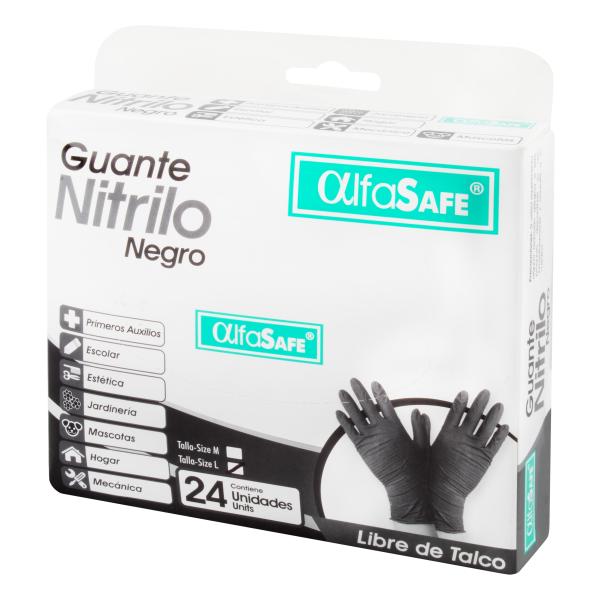 GUANTES NIT.ALFASAFE NEGRO TALLA L 24